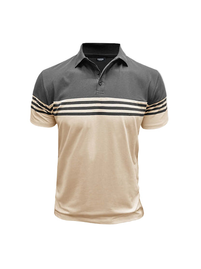 Polo homme à manches courtes avec rayures horizontales-Shirts for men-Gigié