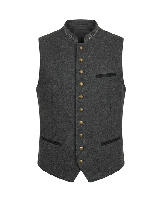 Gilet homme à col montant avec fermeture boutonnée