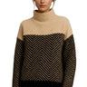 Pull à col montant pour femme avec motif chevron 1