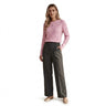 Pull à col rond en maille torsadée pour femme 1