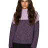 Pull en maille à motif chevron et col montant pour femme 1