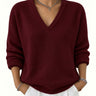 Pull en maille à col en V pour femme 1
