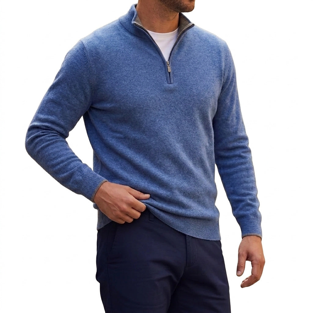 Pull en maille à fermeture éclair pour homme 1