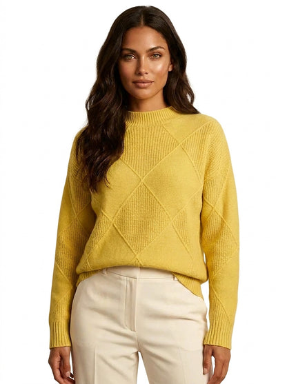 Pull en maille à motif losanges pour femme 1
