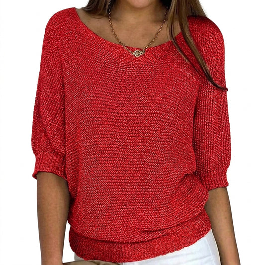 Pull en maille pour femme avec manches mi-longues 1