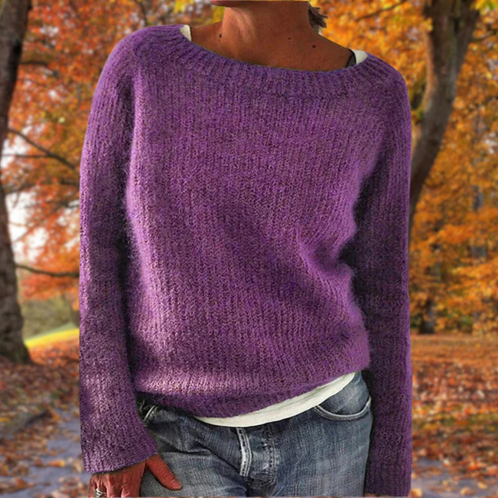 Pull Femme Doux Coupe Relax & Col Rond pour l’Hiver-Gigié