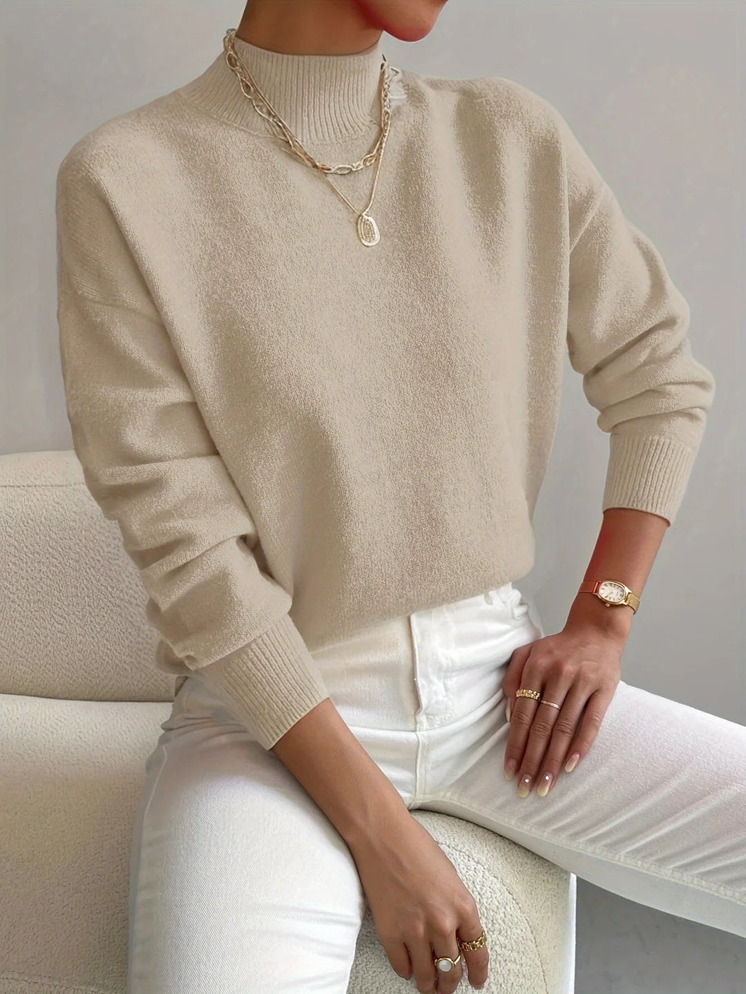 Pull Col Roulé Femme Hiver Maille Douce & Coupe Élégante-Gigié