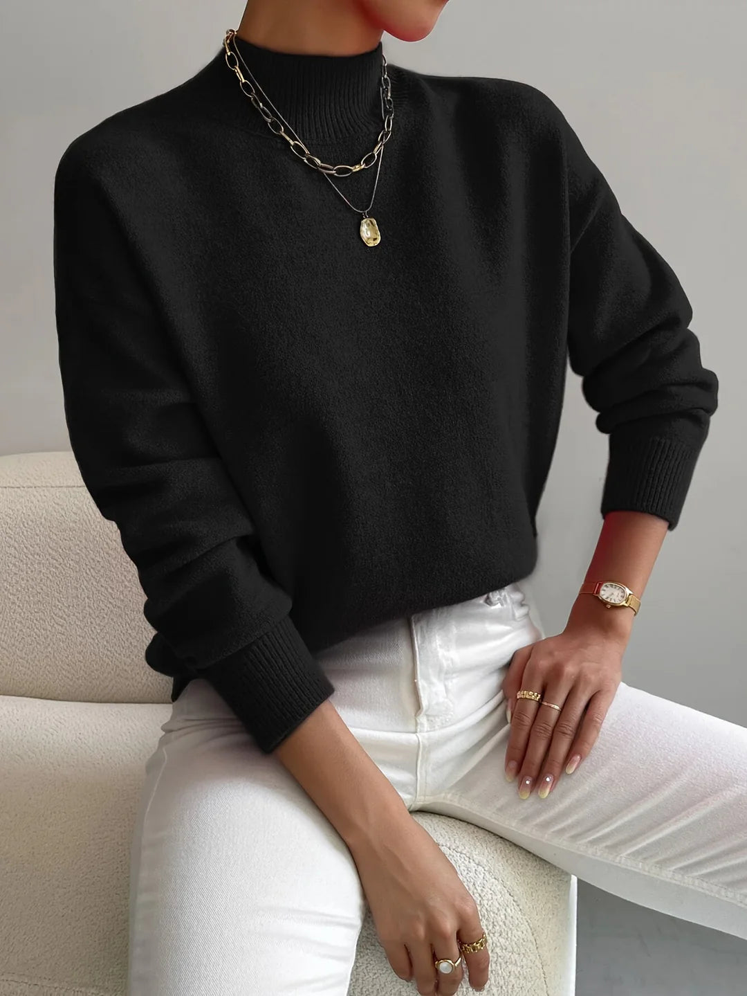 Pull Col Roulé Femme Hiver Maille Douce & Coupe Élégante-Gigié