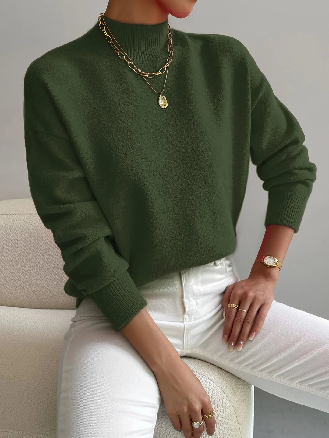 Pull Col Roulé Femme Hiver Maille Douce & Coupe Élégante-Gigié