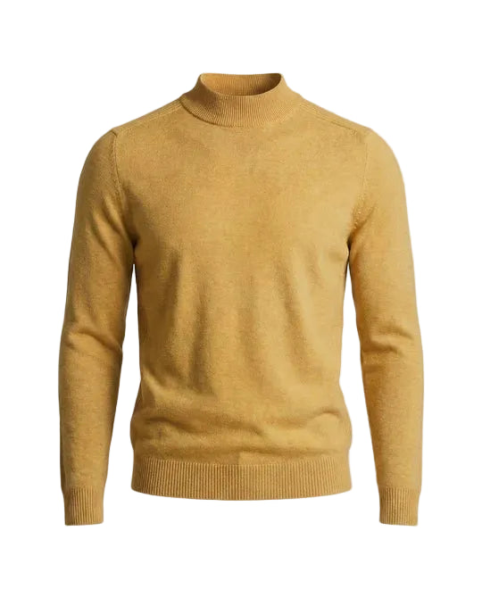 Pull homme à manches longues avec col montant et silhouette droite-Sweater Male-Gigié