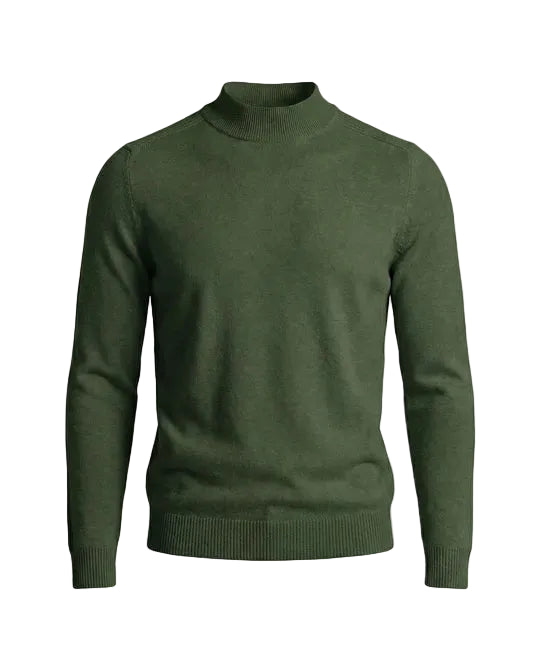 Pull homme à manches longues avec col montant et silhouette droite-Sweater Male-Gigié