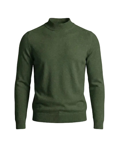 Pull homme à manches longues avec col montant et silhouette droite-Sweater Male-Gigié