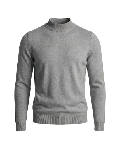 Pull homme à manches longues avec col montant et silhouette droite-Sweater Male-Gigié