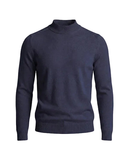 Pull homme à manches longues avec col montant et silhouette droite-Sweater Male-Gigié