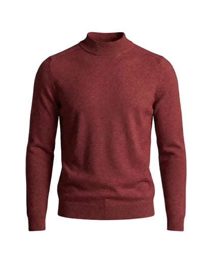 Pull homme à manches longues avec col montant et silhouette droite-Sweater Male-Gigié