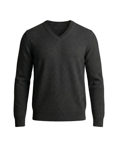 Pull homme à manches longues avec encolure en V et silhouette droite-Sweater Female-Gigié