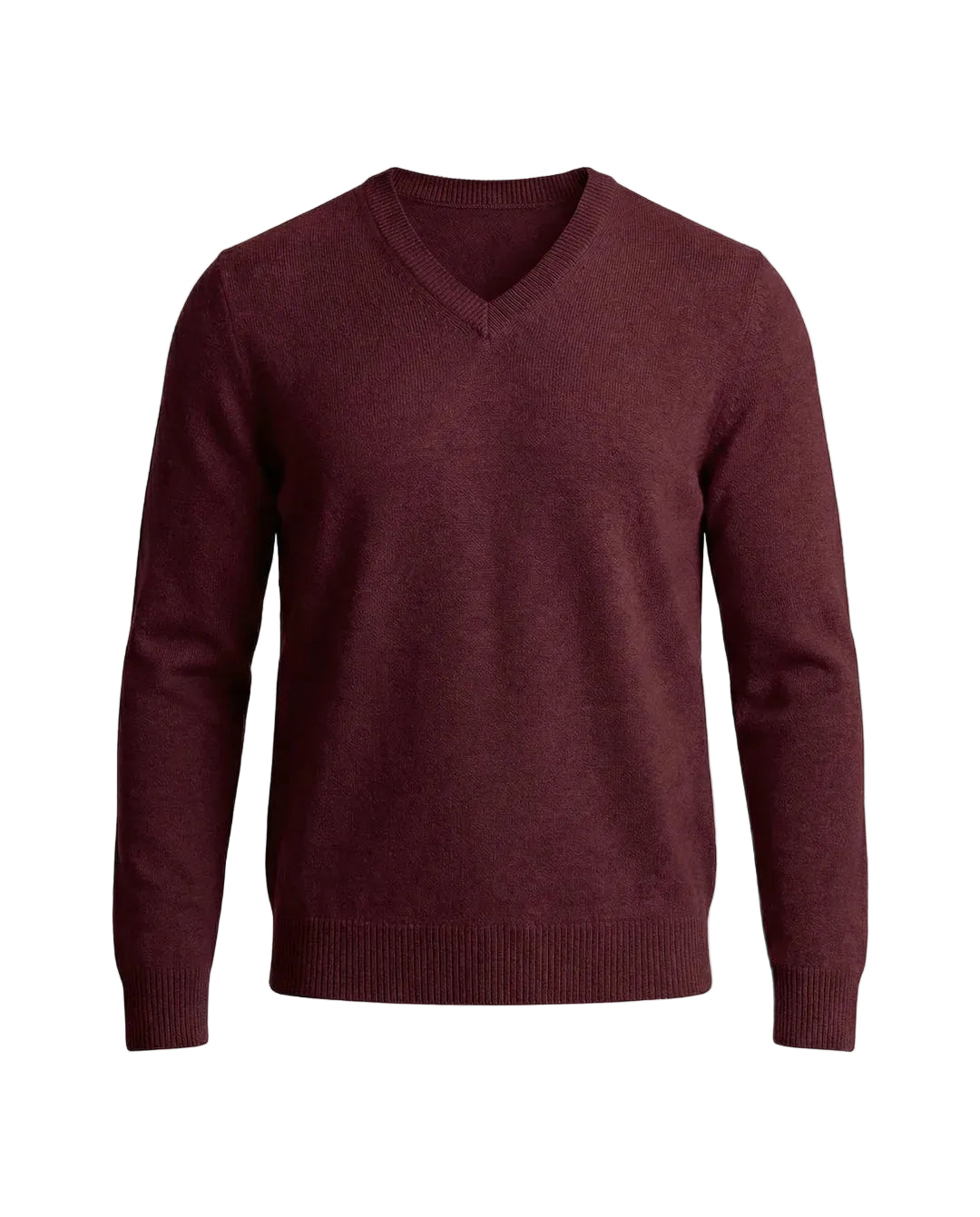 Pull homme à manches longues avec encolure en V et silhouette droite-Sweater Female-Gigié