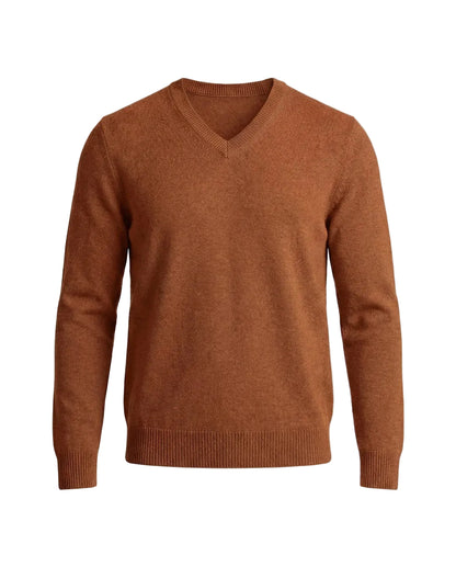 Pull homme à manches longues avec encolure en V et silhouette droite-Sweater Female-Gigié