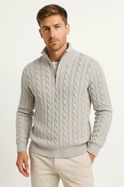 Pull Homme Demi-Zip Col Montant-Gigié