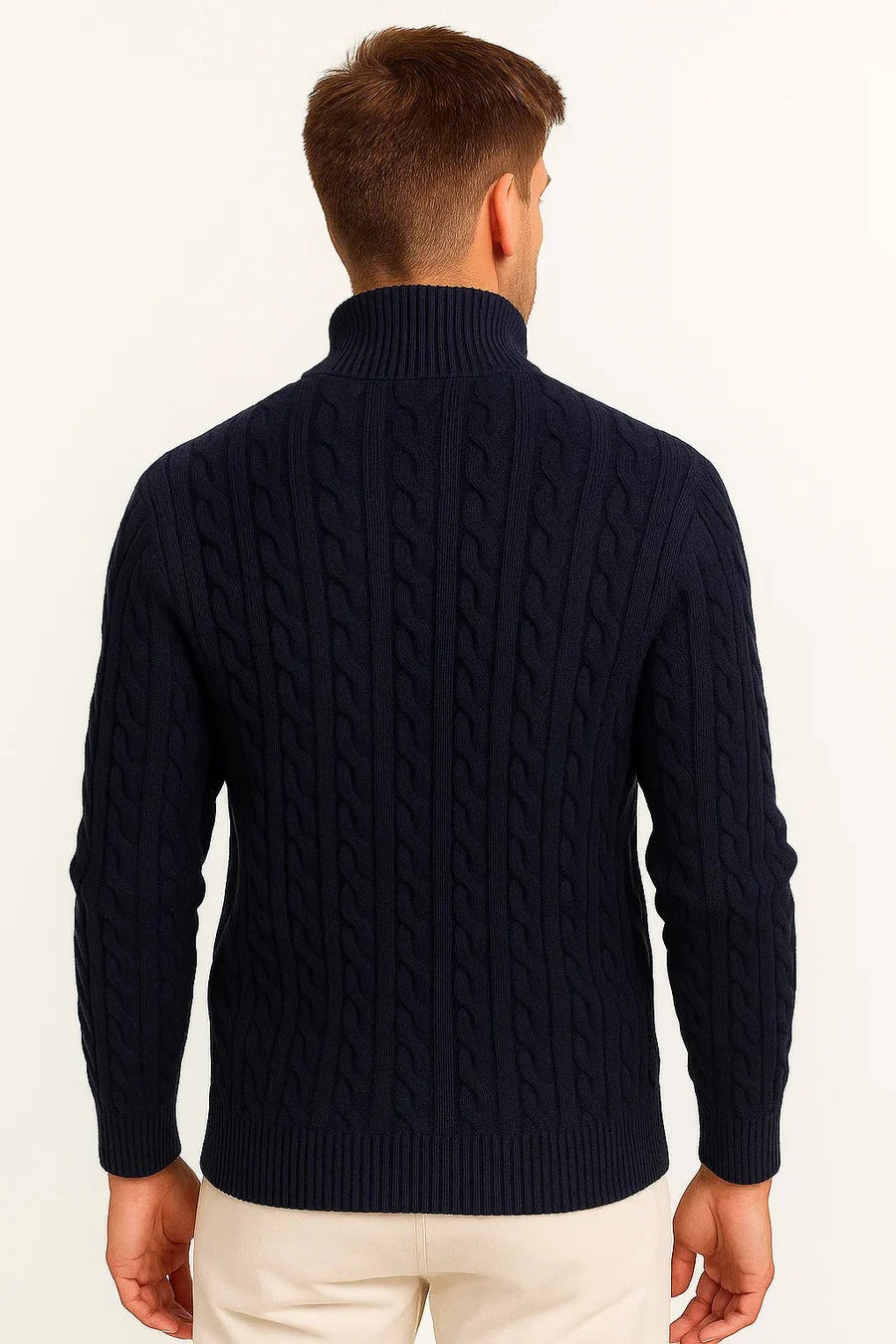 Pull Homme Demi-Zip Col Montant-Gigié