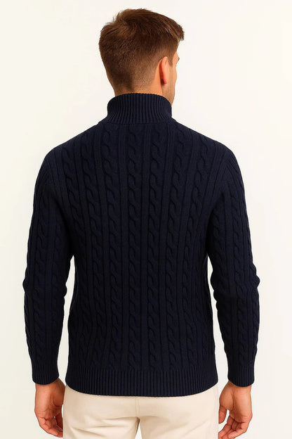 Pull Homme Demi-Zip Col Montant-Gigié