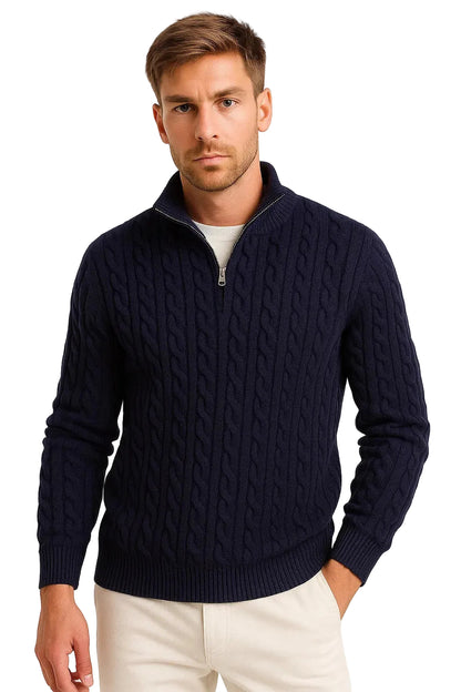 Pull Homme Demi-Zip Col Montant-Gigié