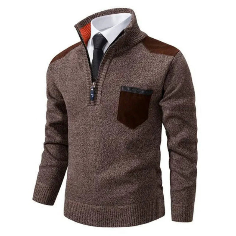 Pull Homme Demi-Zip Col Montant & Style Élégant-Gigié