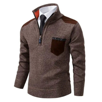 Pull Homme Demi-Zip Col Montant & Style Élégant-Gigié