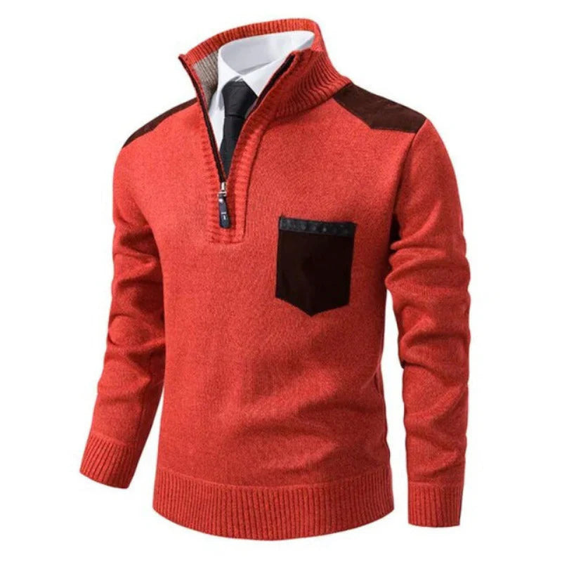 Pull Homme Demi-Zip Col Montant & Style Élégant-Gigié