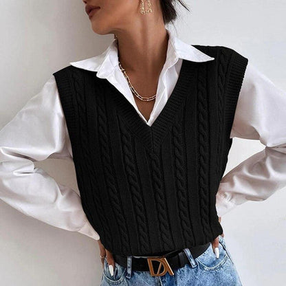 Pull Sans Manches Femme Col V-Gigié