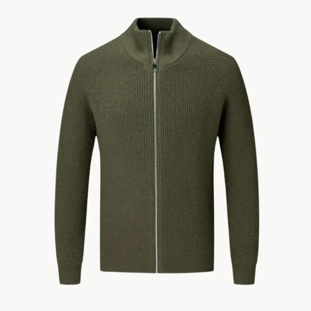 Pull Zippé Homme à Col Montant-Gigié