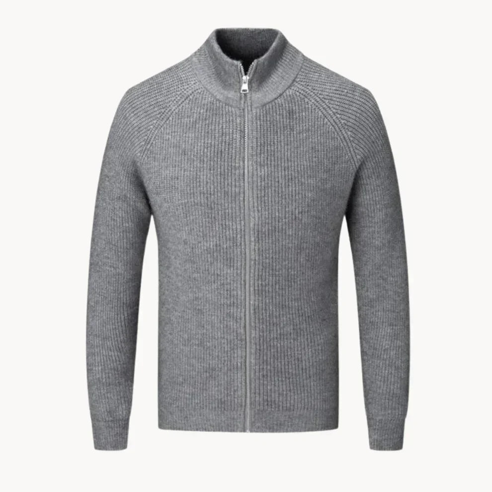 Pull Zippé Homme à Col Montant-Gigié