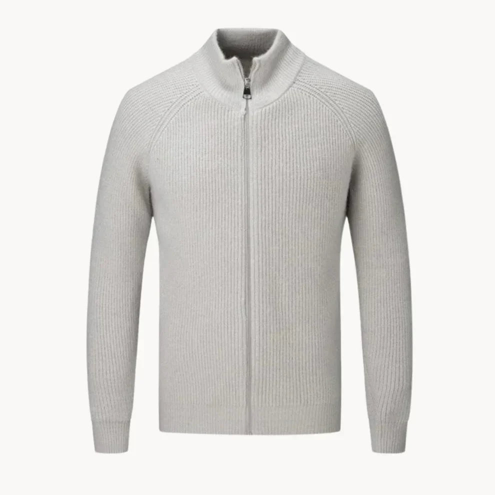 Pull Zippé Homme à Col Montant-Gigié