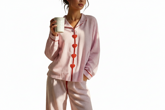 Pyjama Femme À Rayures À Boutons-Gigié