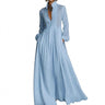 Robe chemise longue à manches longues pour femme 1