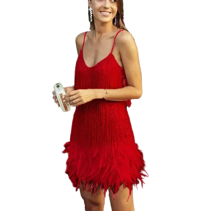 Robe Courte femme à Franges et Paillettes-Mini Dress-Gigié