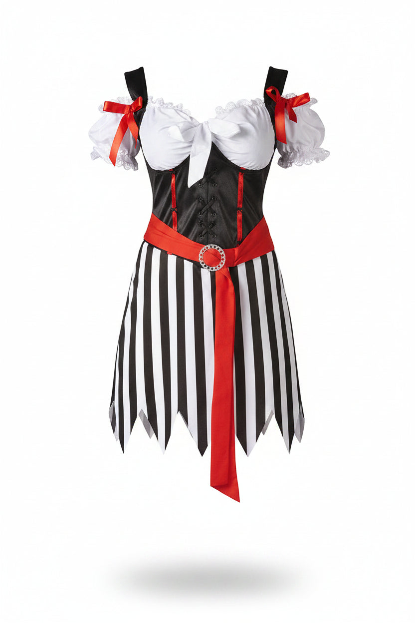 Robe de costume d'Halloween de pirate rayée pour femme 1