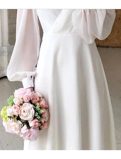 Robe De Mariée Femme Blanche Manches Longues-Gigié
