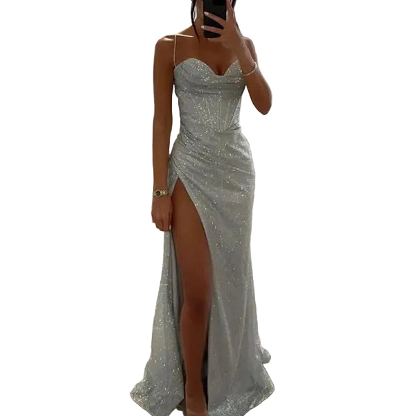 Robe De Soirée Femme Pailletée Fendue-Gigié