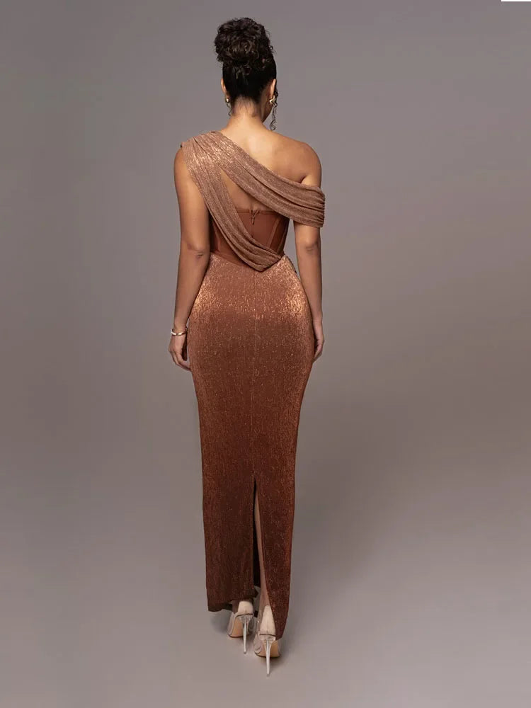 Robe De Soirée Longue Femme Une Épaule-Gigié