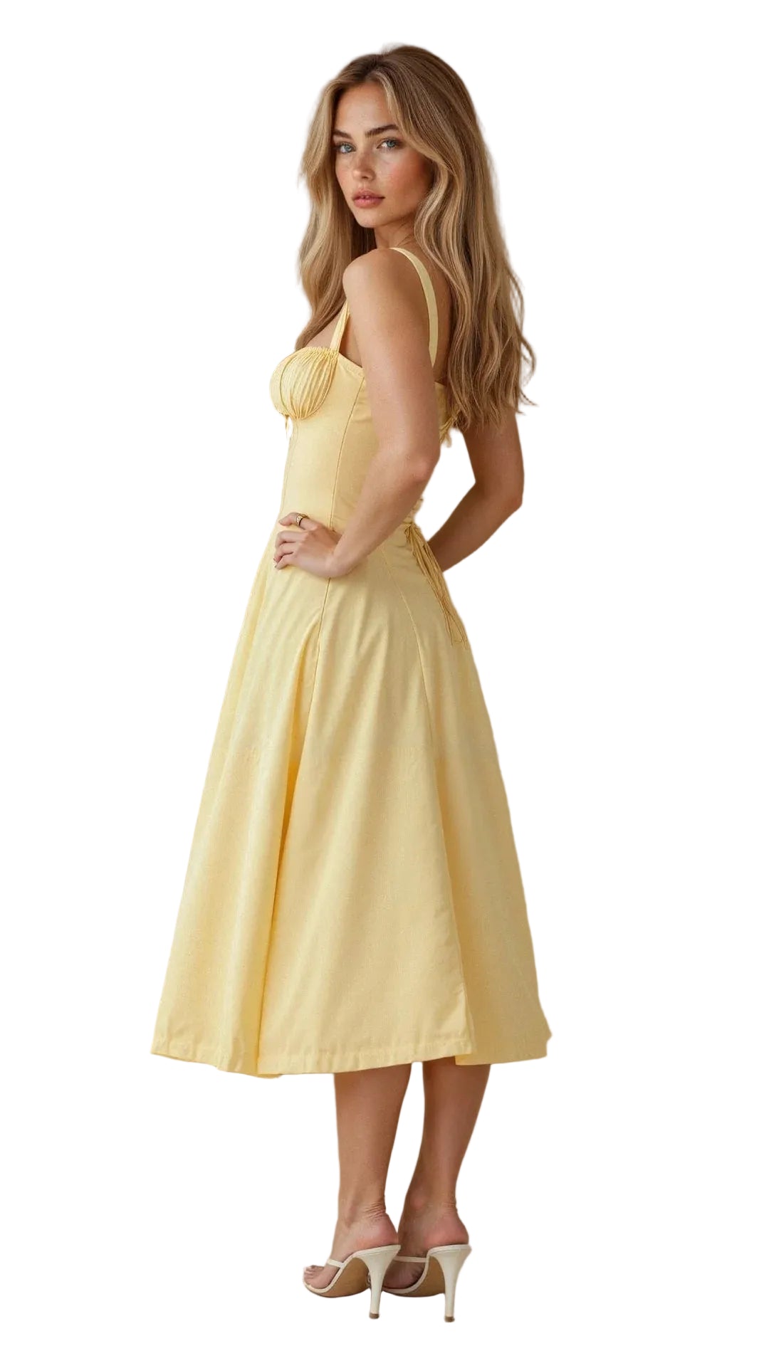 Robe Femme Corset Midi Fleurie-Gigié