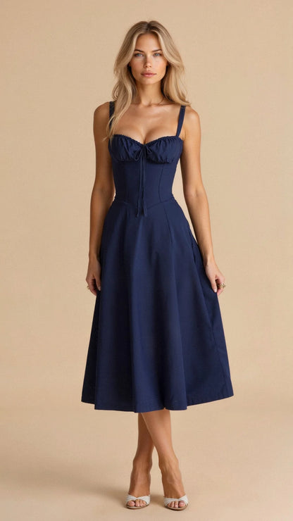 Robe Femme Corset Midi Fleurie-Gigié