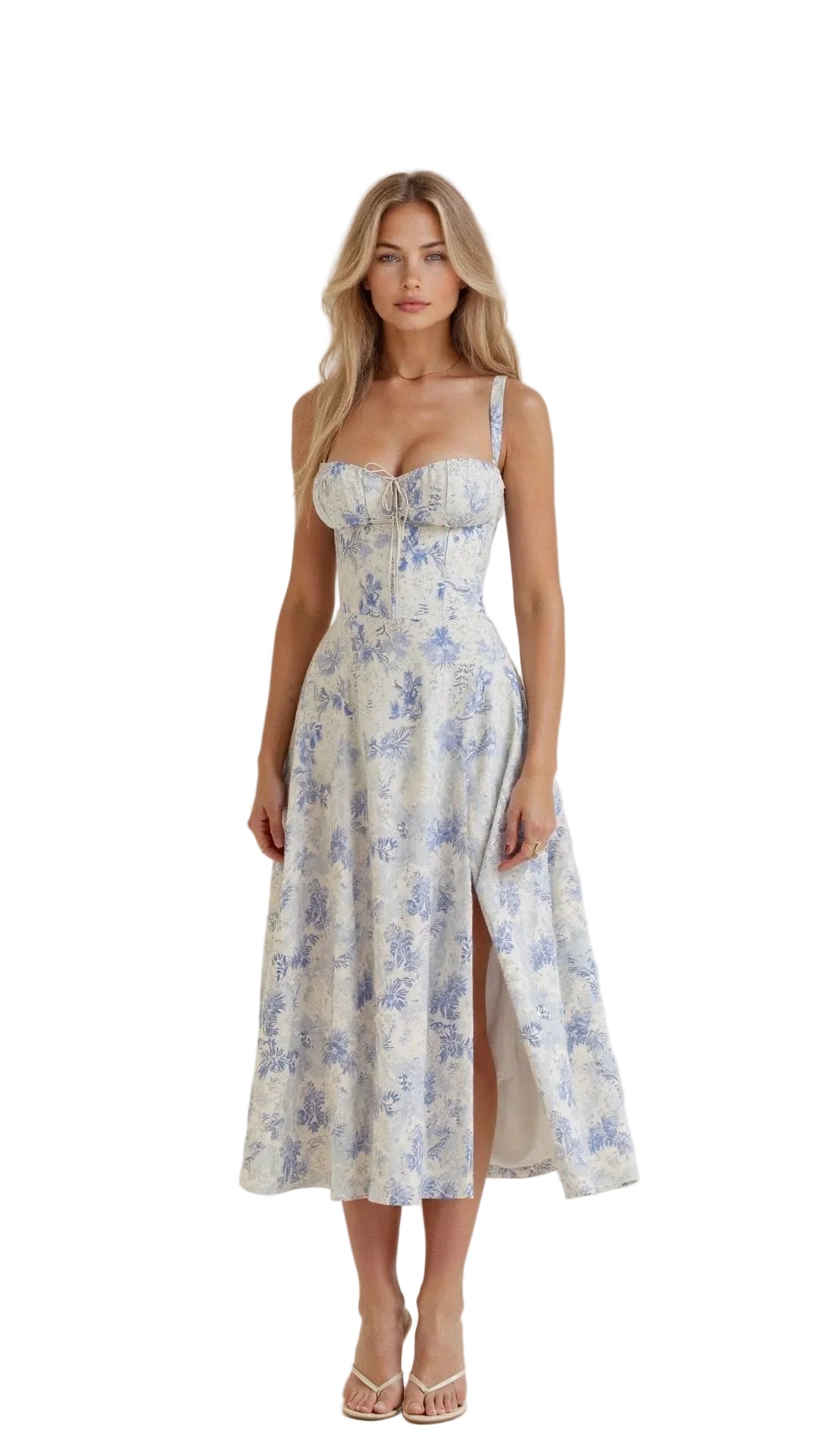 Robe Femme Corset Midi Fleurie-Gigié