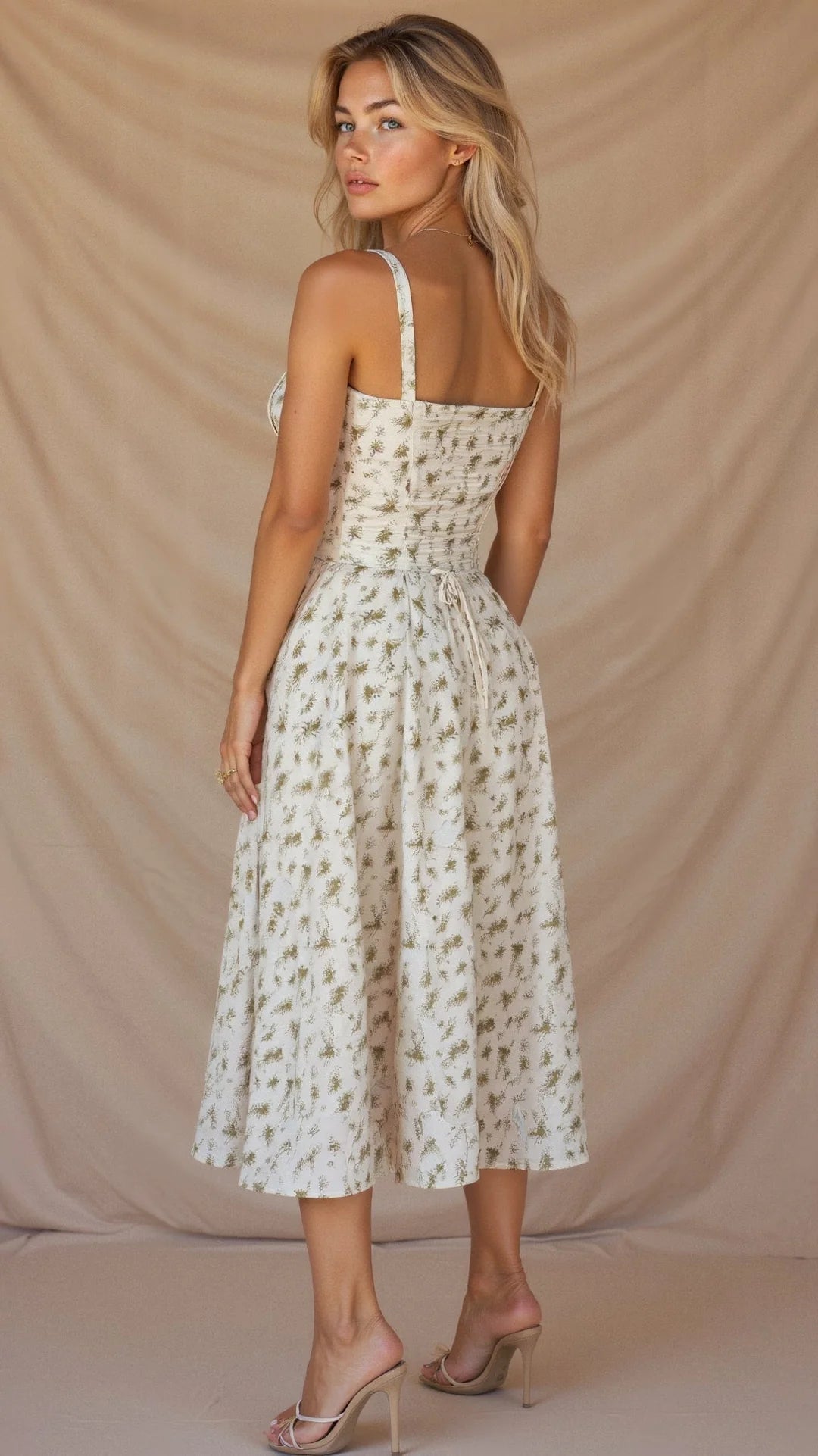 Robe Femme Corset Midi Fleurie-Gigié