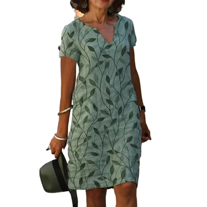 Robe Femme Été Manches Courtes-Gigié