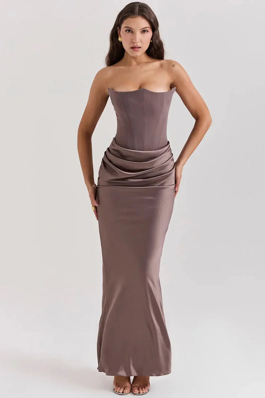 Robe Femme Longue À Corset-Gigié
