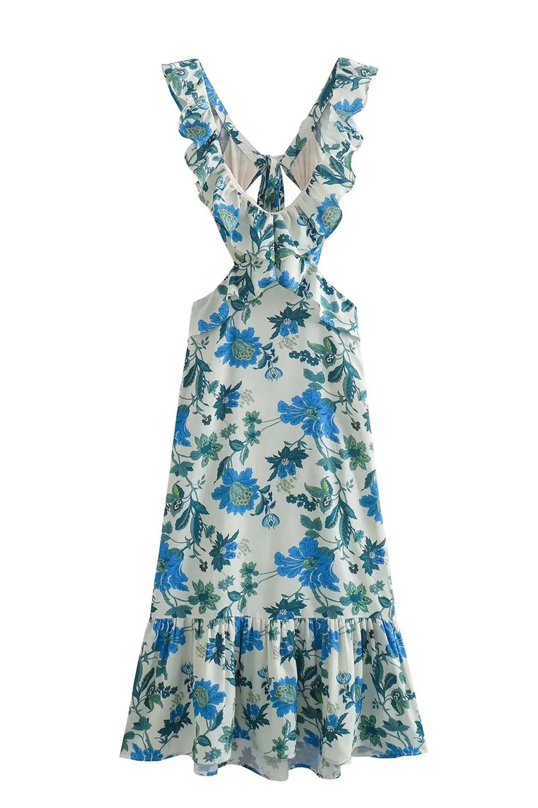 Robe Femme Maxi À Volants Fleurie-Gigié