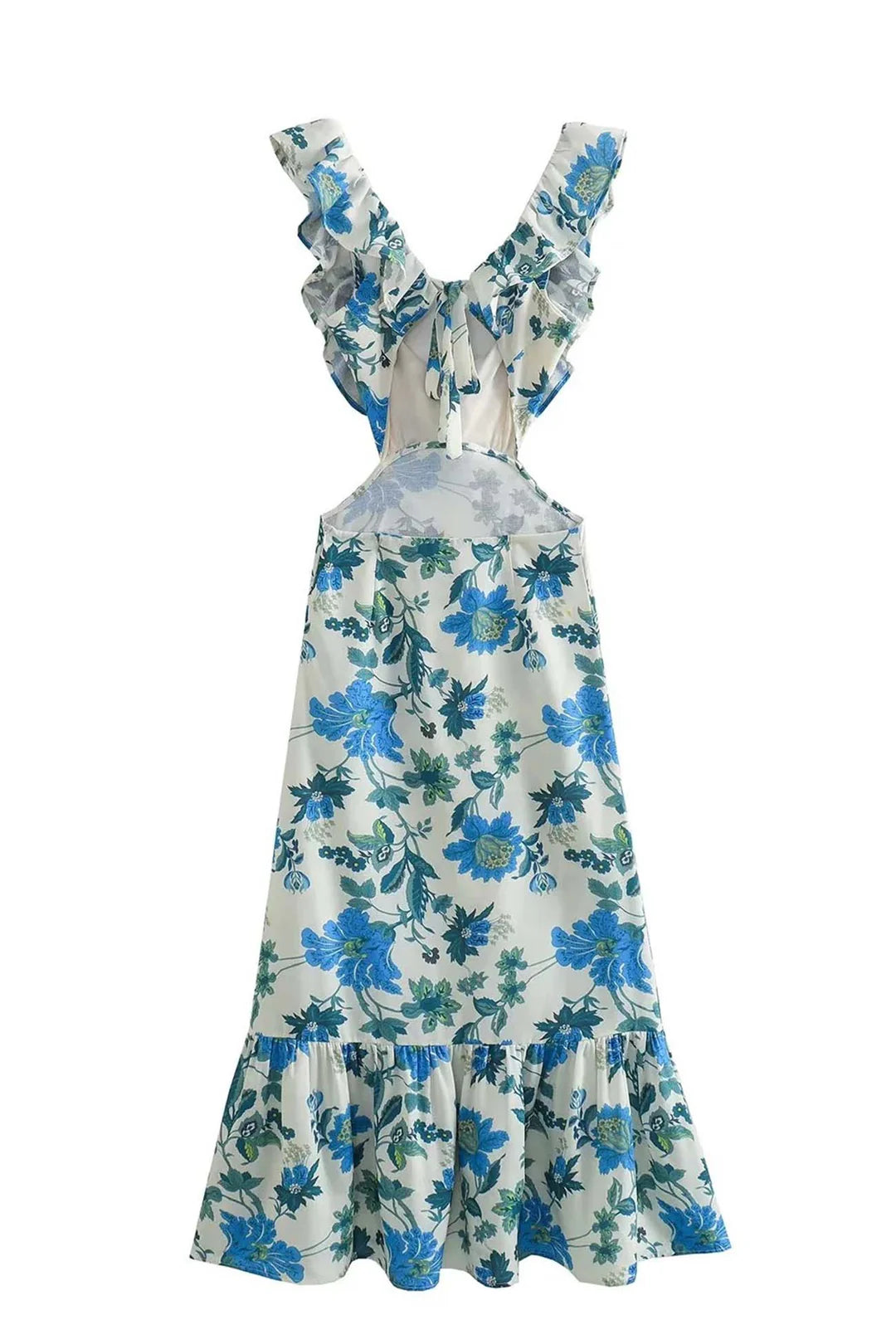 Robe Femme Maxi À Volants Fleurie-Gigié