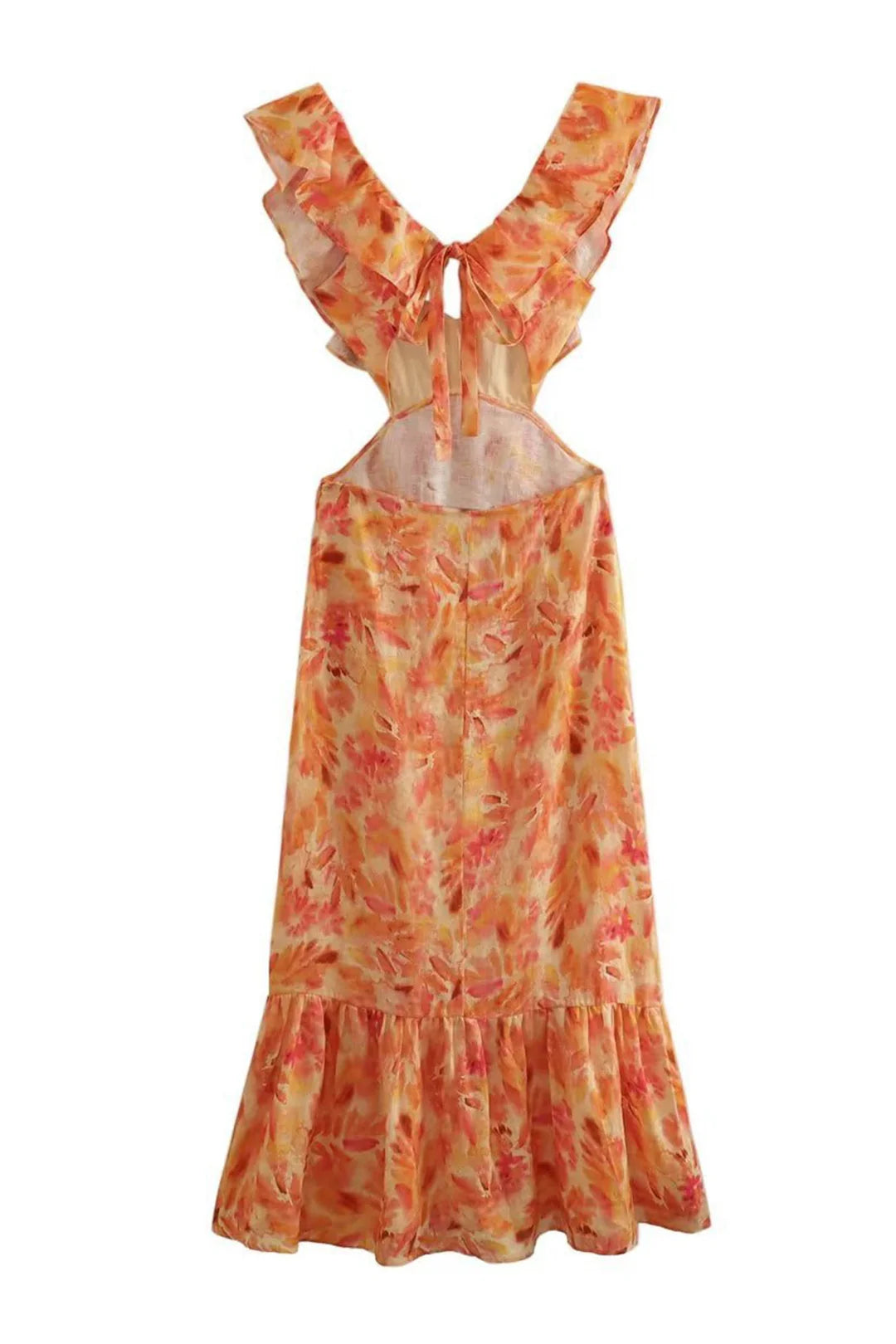 Robe Femme Maxi À Volants Fleurie-Gigié