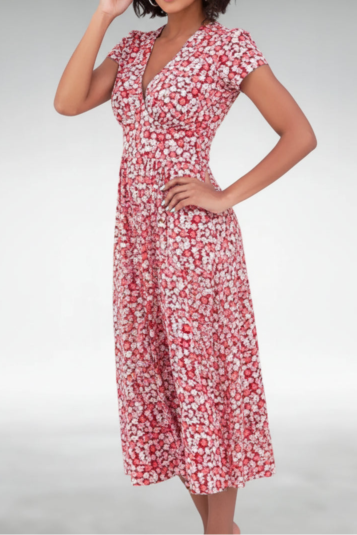 Robe Femme Midi À Poches Fleurie-Gigié